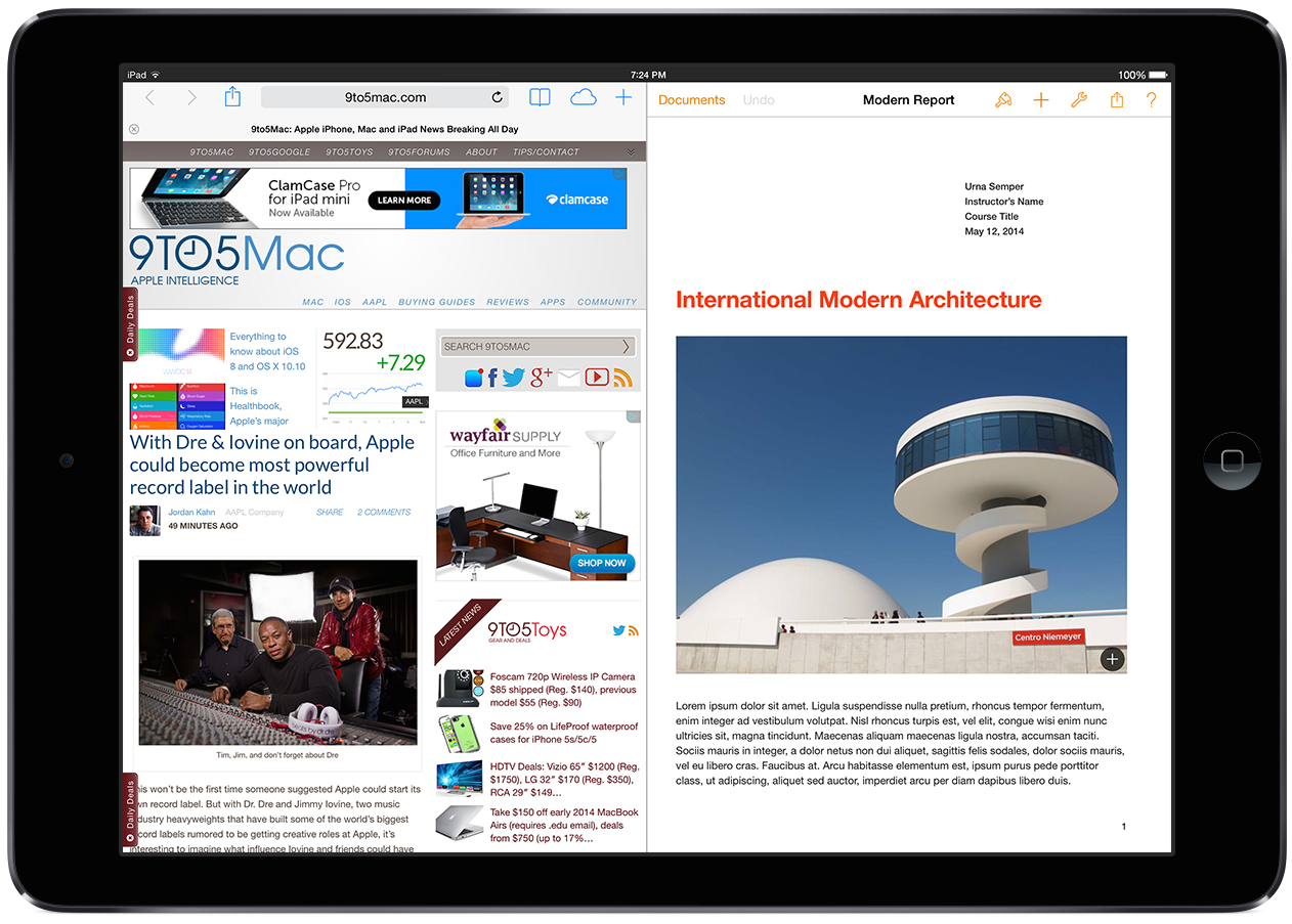 Apple plans to match Microsoft Surface with split-screen iPad multitasking in iOS 8