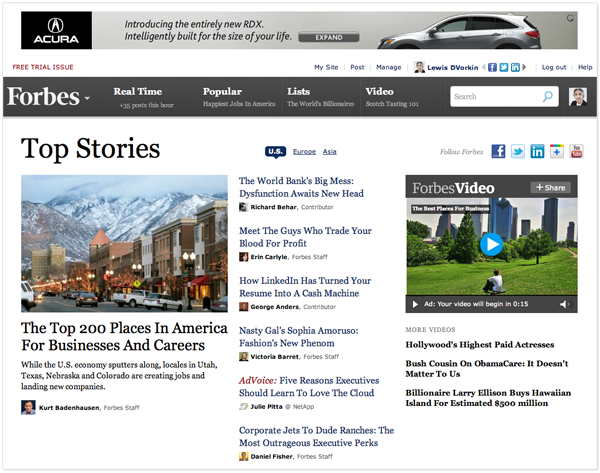 The 5 Reasons Behind The Bold New Home Page at Forbes